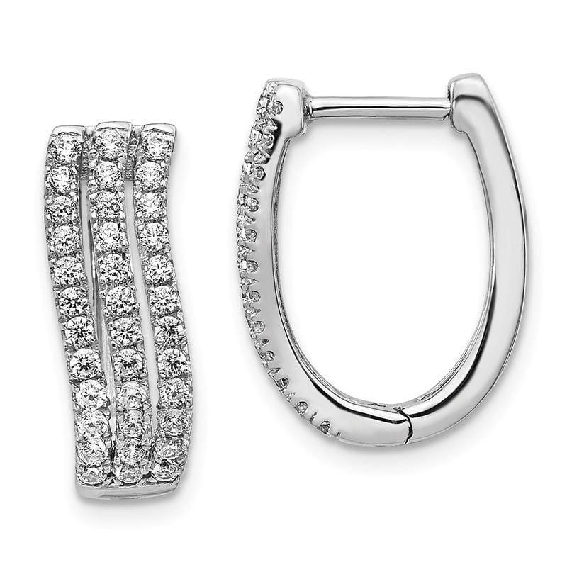 14k White Gold Diamond Hoop Earrings. 0.75ctw - Seattle Gold Grillz