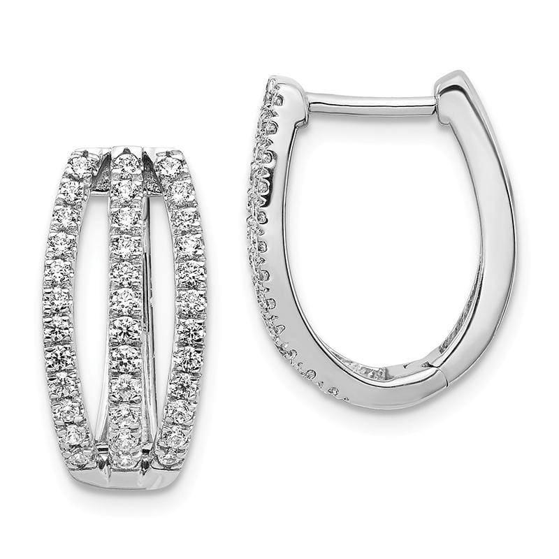 14k White Gold Diamond Hoop Earrings. 0.75ctw - Seattle Gold Grillz