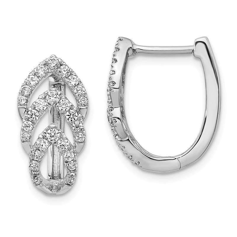 14k White Gold Diamond Hoop Earrings. 0.75ctw - Seattle Gold Grillz