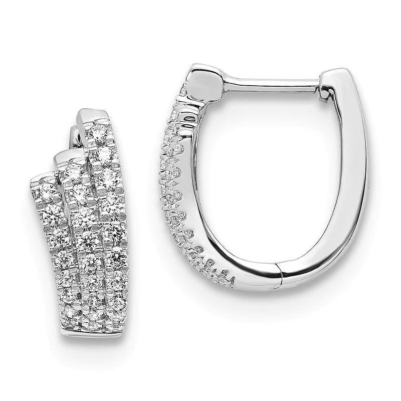 14k White Gold Diamond Hoop Earrings. 0.75ctw - Seattle Gold Grillz