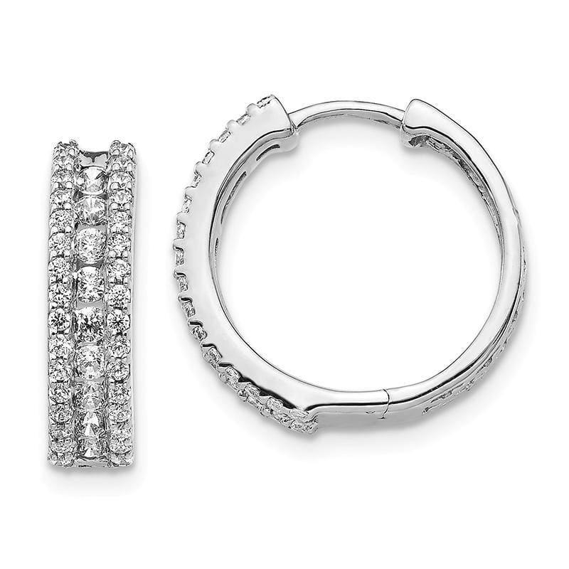 14k White Gold Diamond Hoop Earrings. 0.88ctw - Seattle Gold Grillz