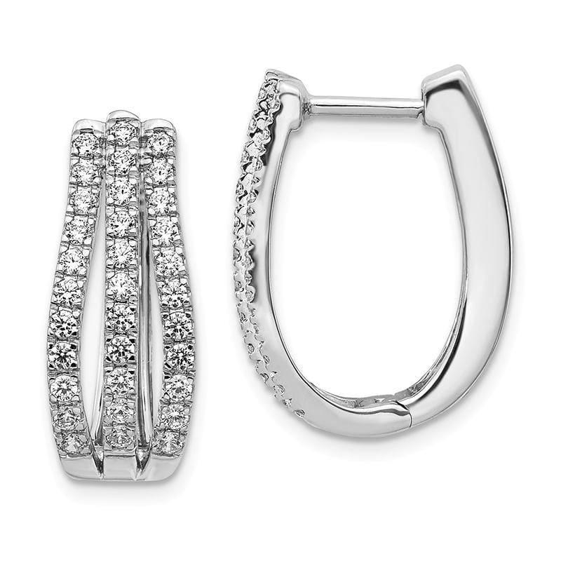 14k White Gold Diamond Hoop Earrings. 1.00ctw - Seattle Gold Grillz