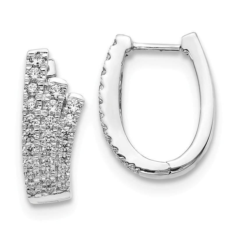14k White Gold Diamond Hoop Earrings. 1.00ctw - Seattle Gold Grillz