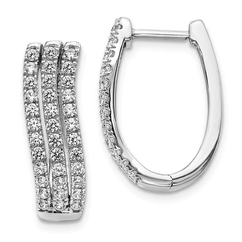 14k White Gold Diamond Hoop Earrings. 1.00ctw - Seattle Gold Grillz