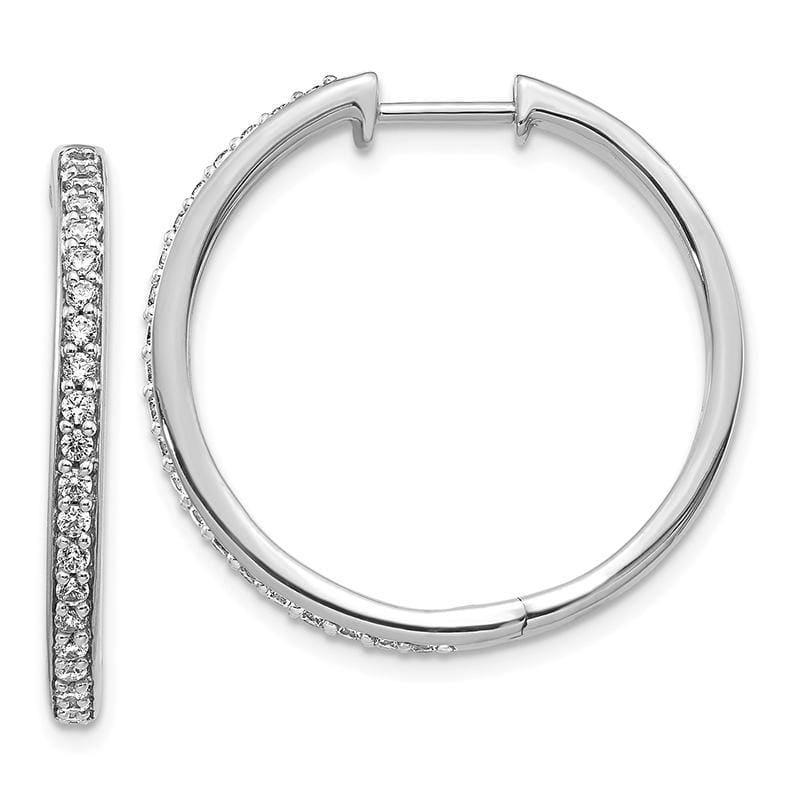 14k White Gold Diamond Hoop Earrings - Seattle Gold Grillz
