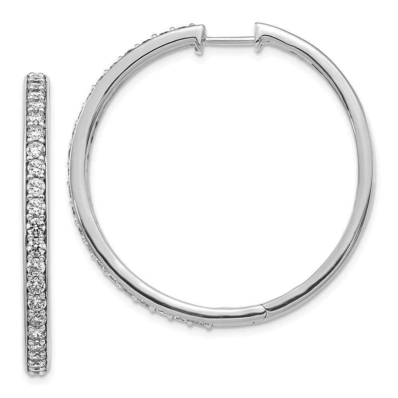 14k White Gold Diamond Hoop Earrings - Seattle Gold Grillz