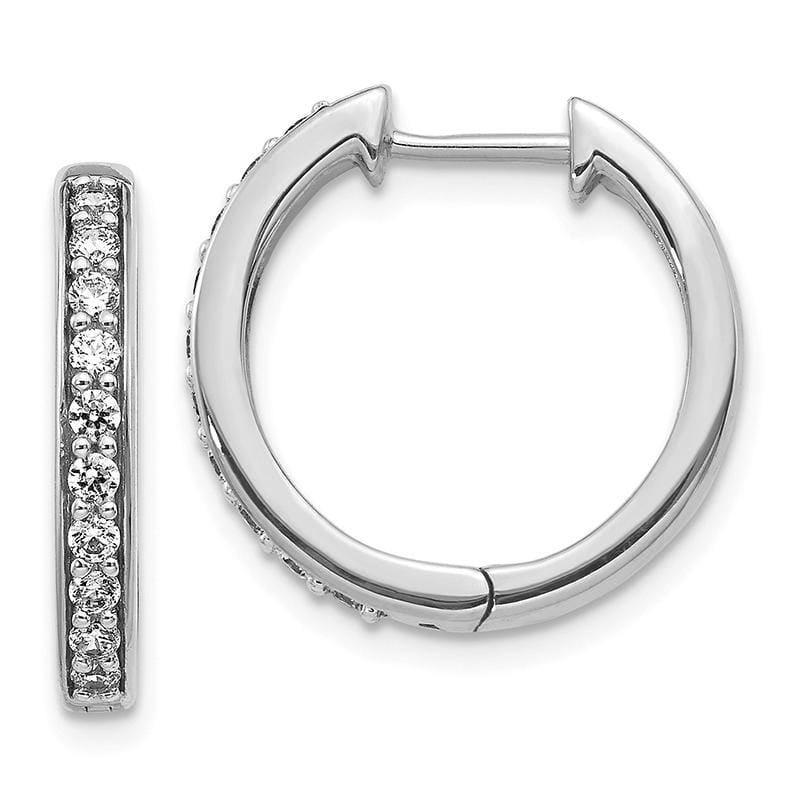 14k White Gold Diamond Hoop Earrings - Seattle Gold Grillz