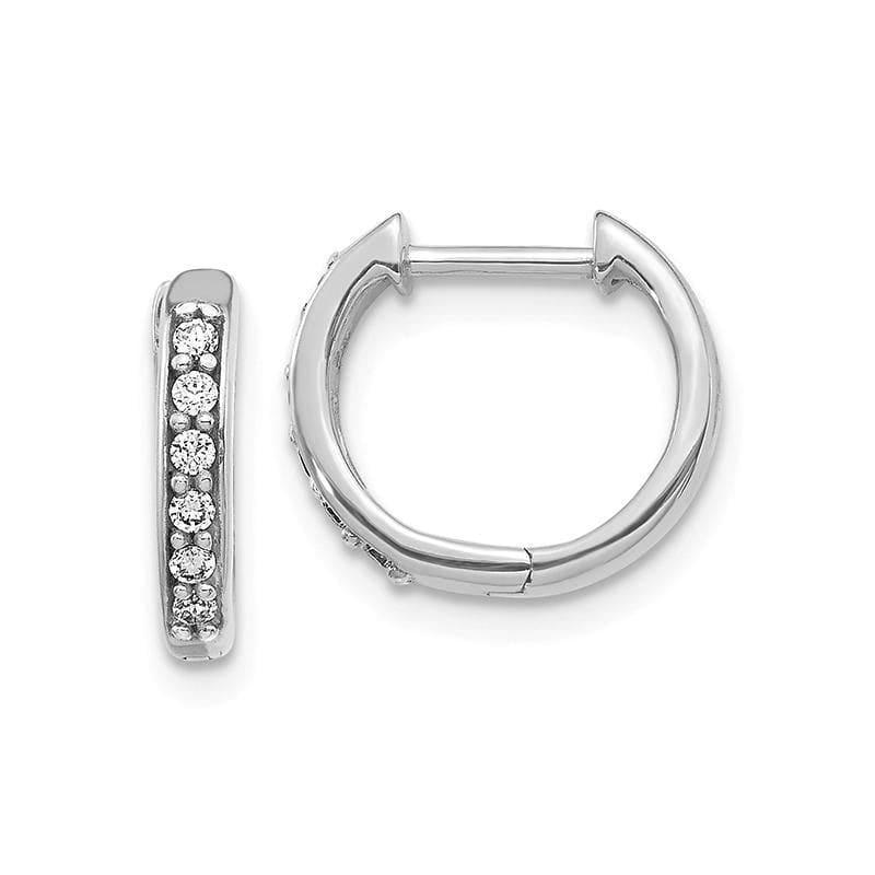 14k White Gold Diamond Hoop Earrings - Seattle Gold Grillz
