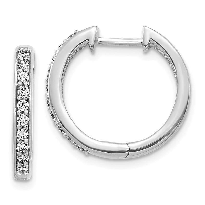 14k White Gold Diamond Hoop Earrings - Seattle Gold Grillz