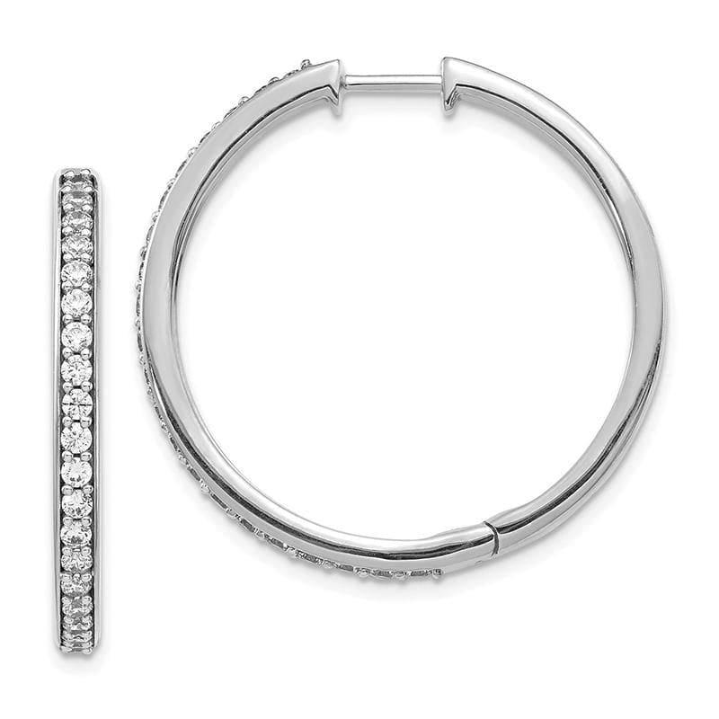 14k White Gold Diamond Hoop Earrings - Seattle Gold Grillz