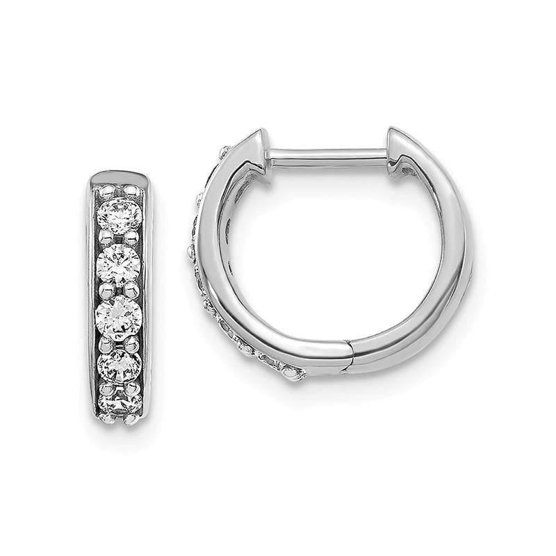 14k White Gold Diamond Hoop Earrings - Seattle Gold Grillz