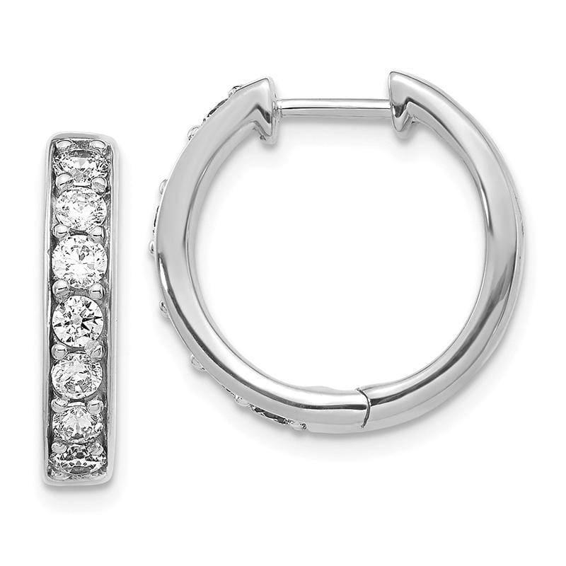 14k White Gold Diamond Hoop Earrings - Seattle Gold Grillz