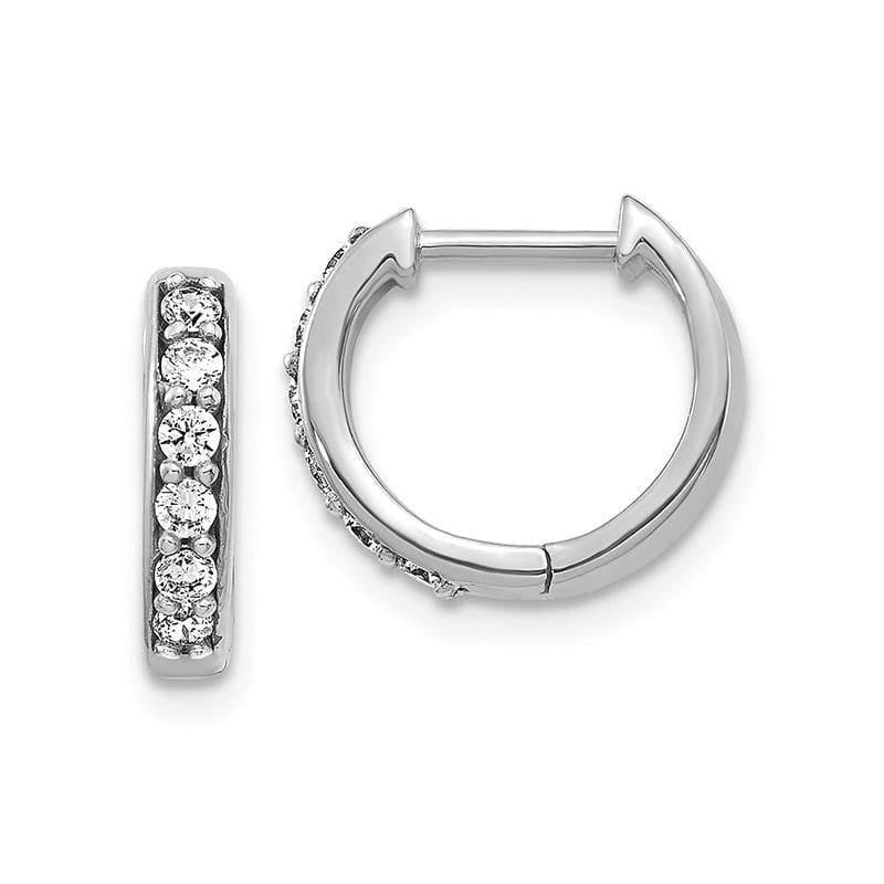 14k White Gold Diamond Hoop Earrings - Seattle Gold Grillz