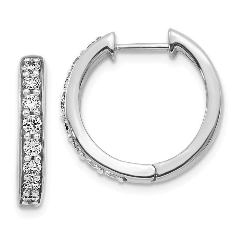 14k White Gold Diamond Hoop Earrings - Seattle Gold Grillz