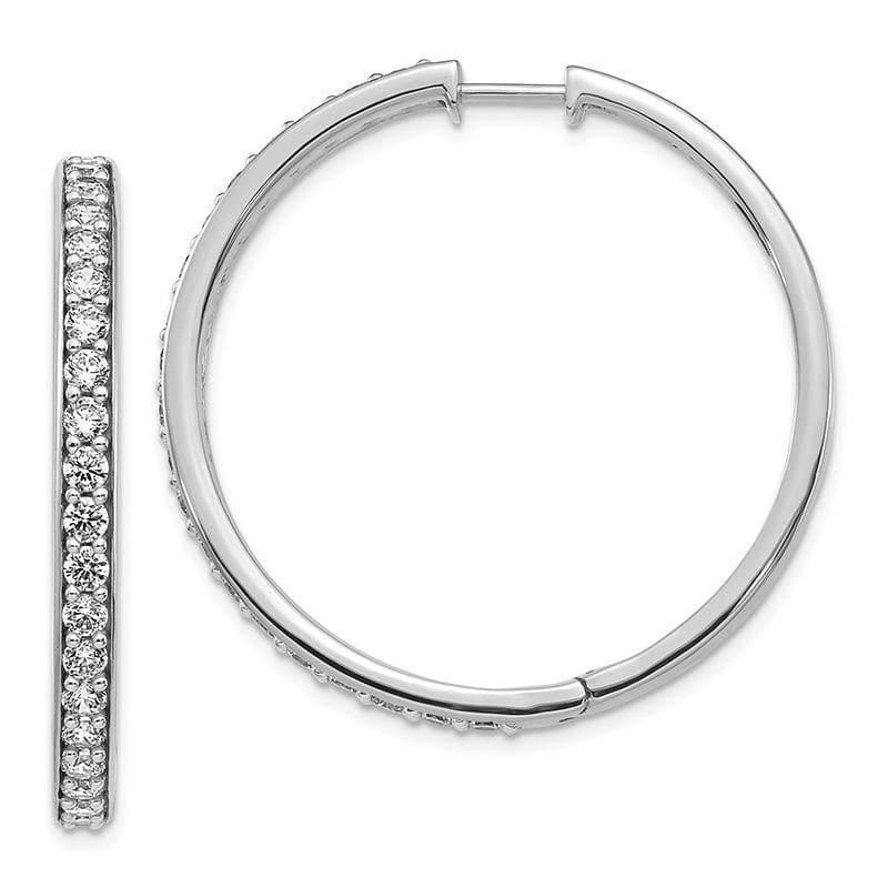 14k White Gold Diamond Hoop Earrings - Seattle Gold Grillz