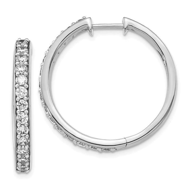 14k White Gold Diamond Hoop Earrings - Seattle Gold Grillz