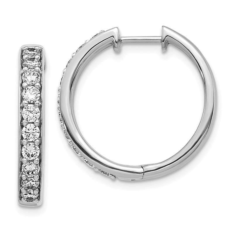 14k White Gold Diamond Hoop Earrings - Seattle Gold Grillz