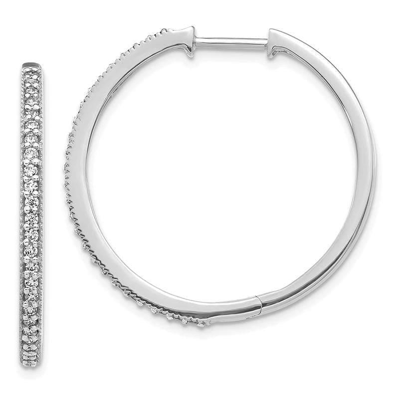 14k White Gold Diamond Milgrain Hoop Earrings. 0.55ctw - Seattle Gold Grillz