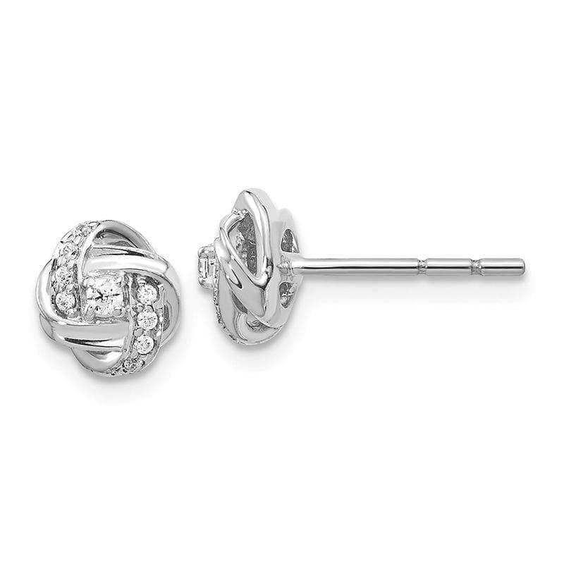 14K White Gold Diamond Post Earrings - Seattle Gold Grillz