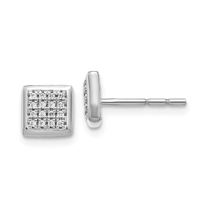 14K White Gold Diamond Post Earrings - Seattle Gold Grillz