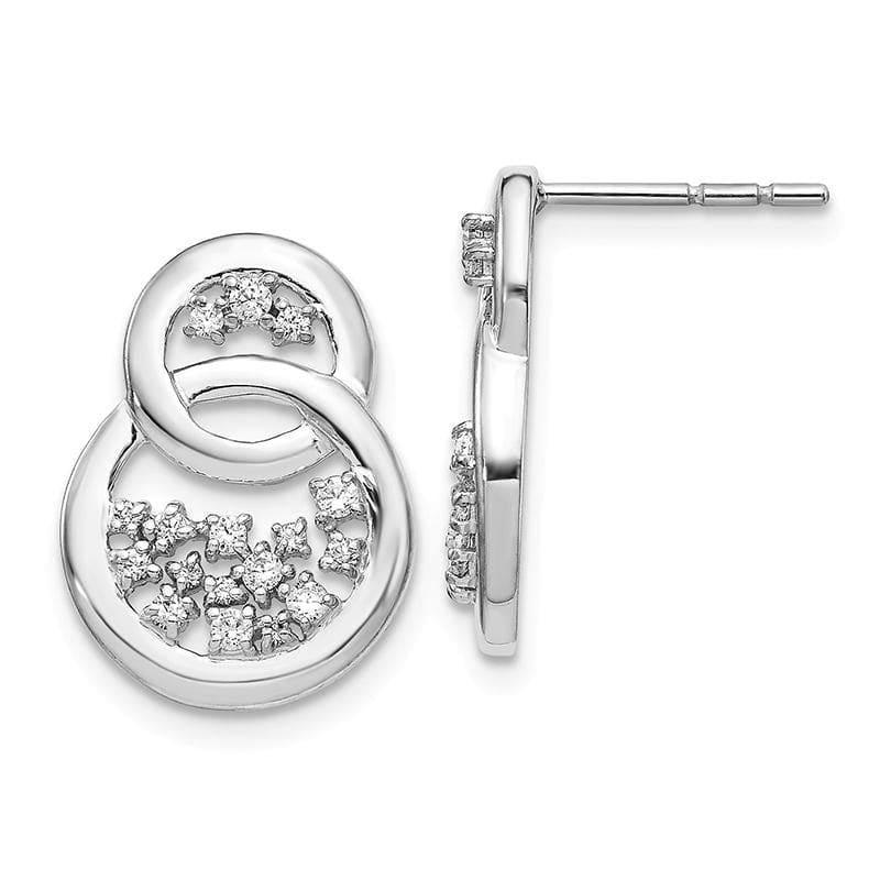 14k White Gold Diamond Post Earrings - Seattle Gold Grillz