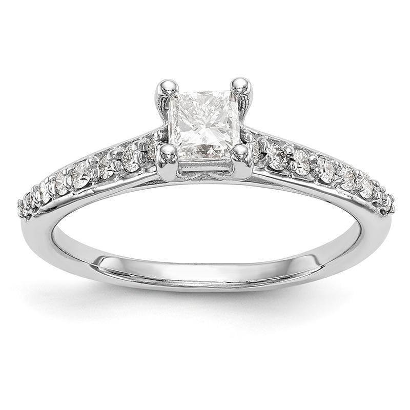14K White Gold Diamond Semi-Mount Engagement Ring - Seattle Gold Grillz