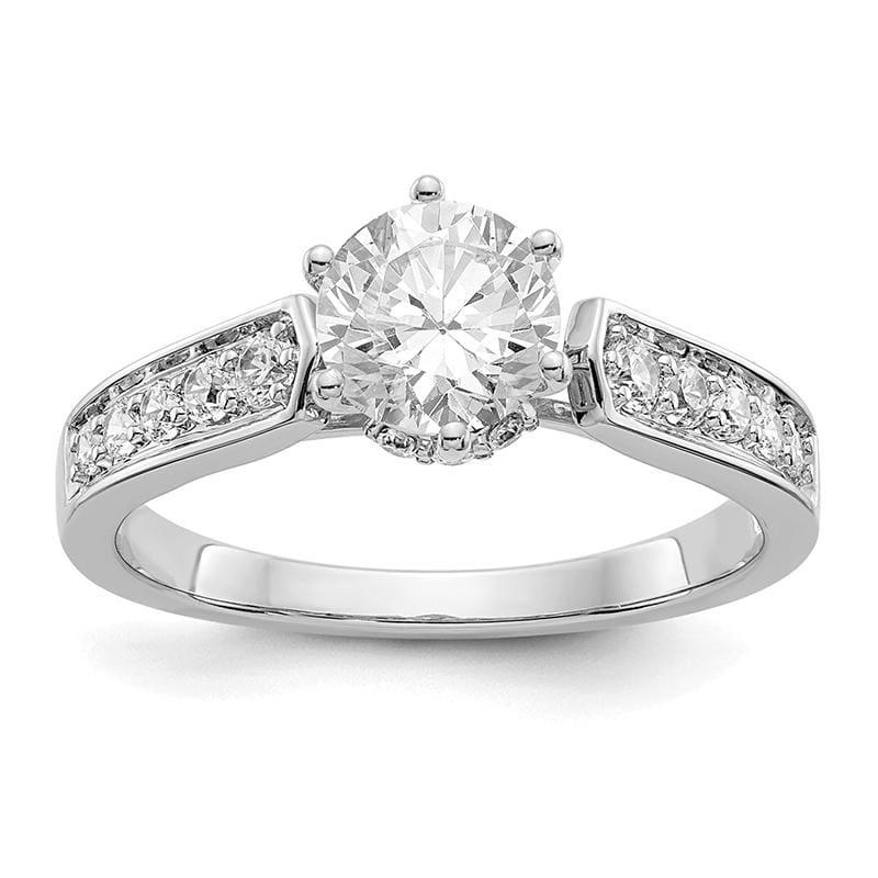 14K White Gold Diamond Semi-Mount Engagement Ring - Seattle Gold Grillz