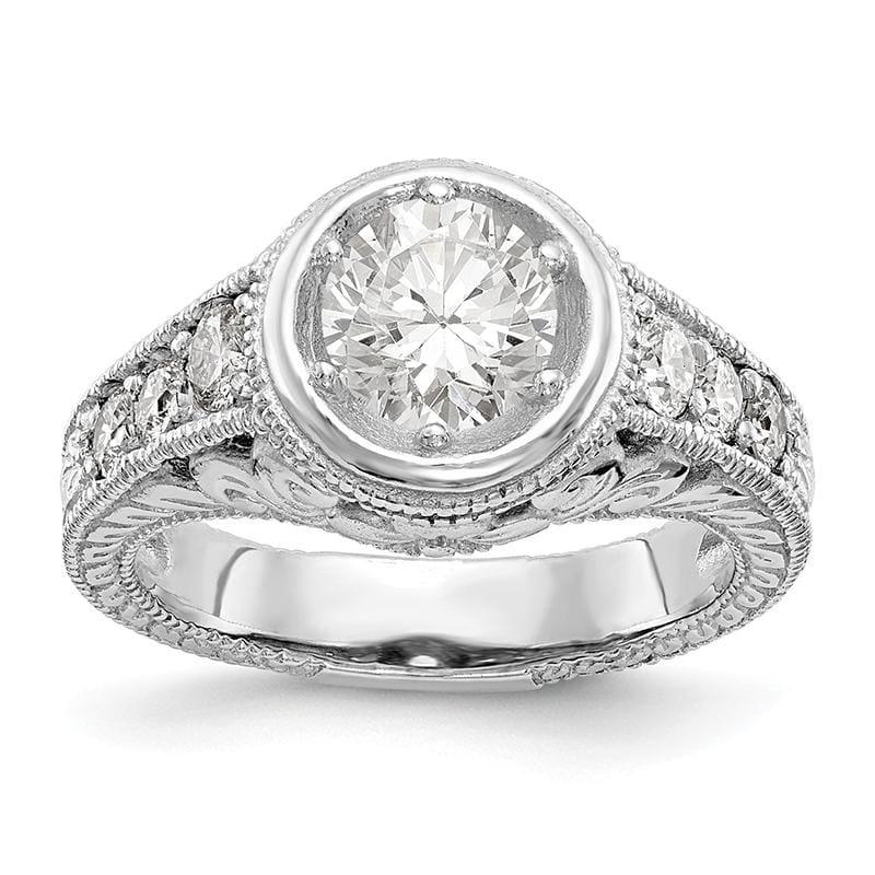 14K White Gold Diamond Semi-Mount Engagement Ring - Seattle Gold Grillz