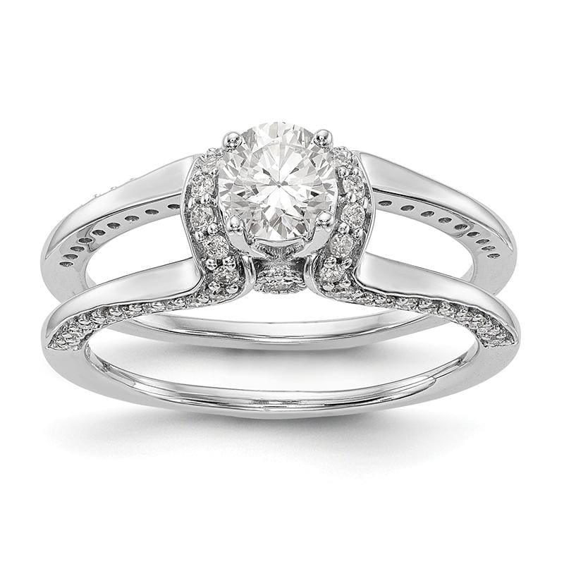 14K White Gold Diamond Semi-Mount Engagement Ring - Seattle Gold Grillz