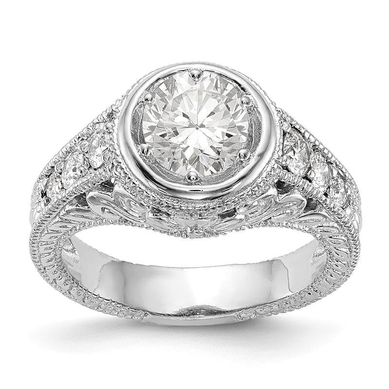 14K White Gold Diamond Semi-Mount Engagement Ring - Seattle Gold Grillz