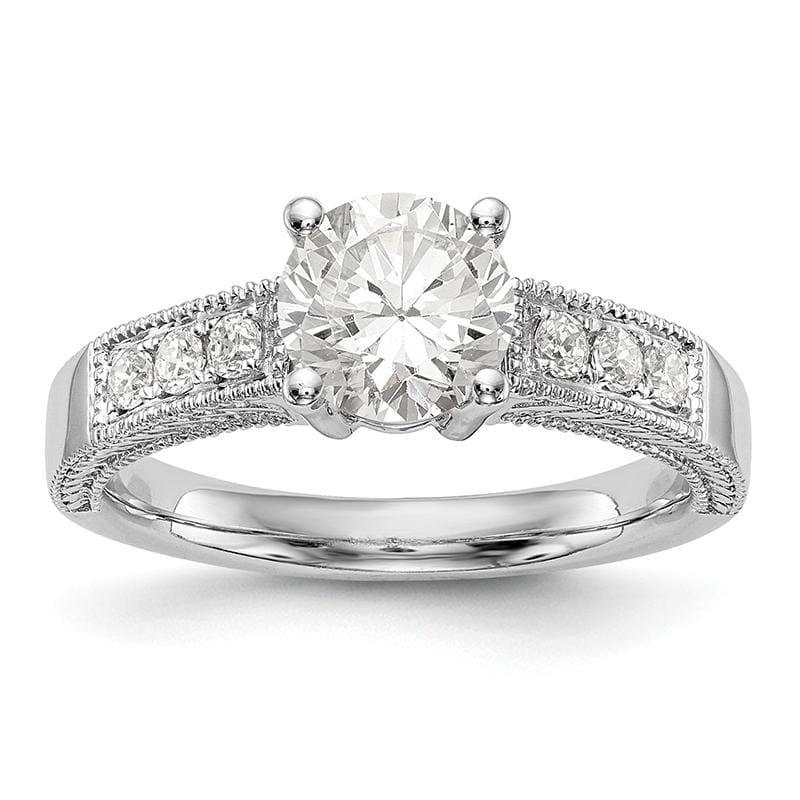 14K White Gold Diamond Semi-Mount Engagement Ring - Seattle Gold Grillz