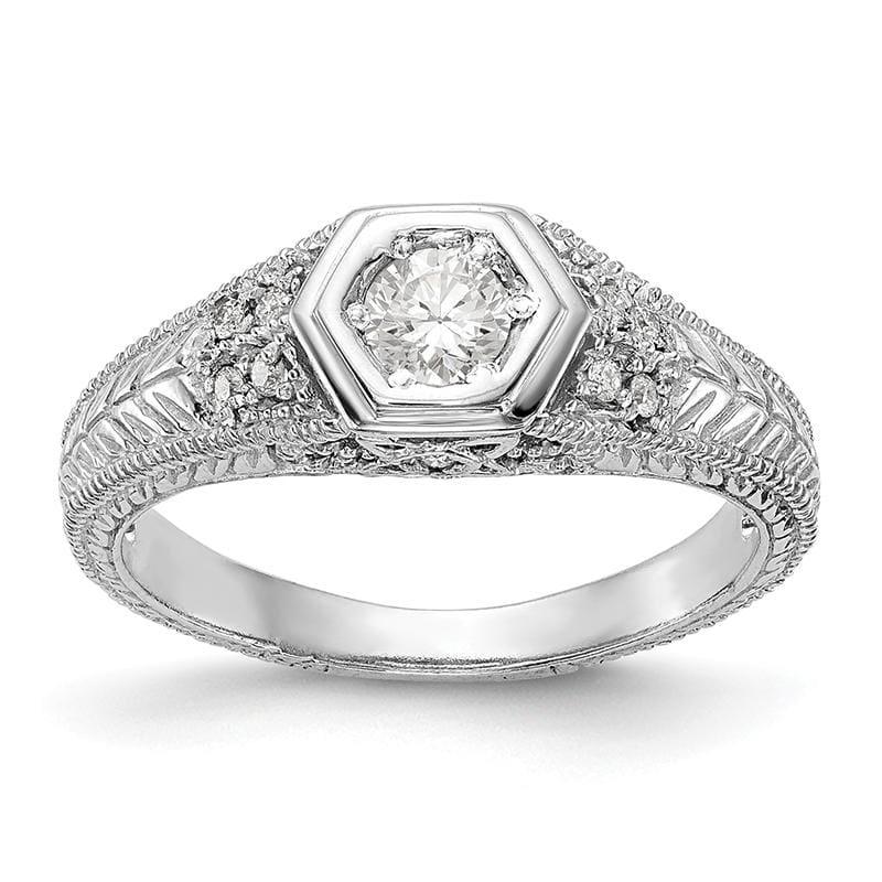 14K White Gold Diamond Semi-Mount Engagement Ring - Seattle Gold Grillz