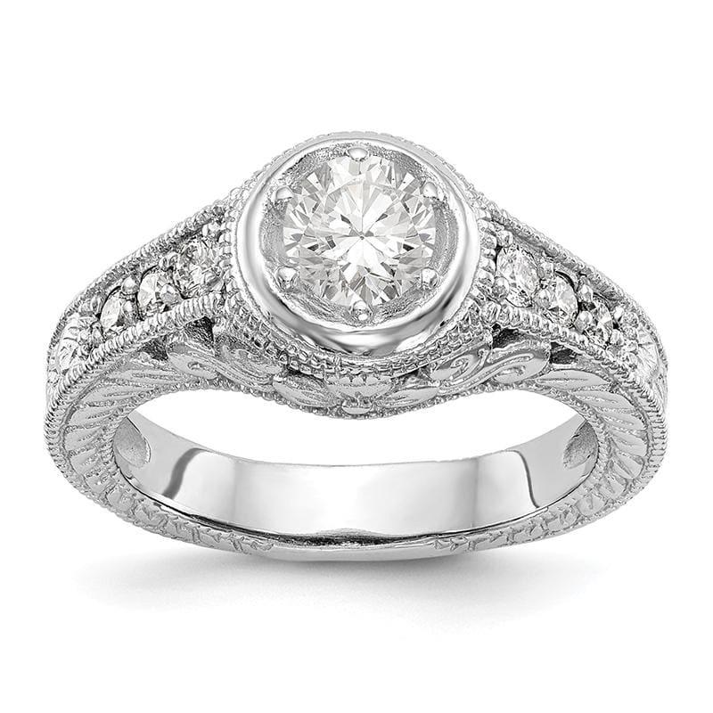 14K White Gold Diamond Semi-Mount Engagement Ring - Seattle Gold Grillz