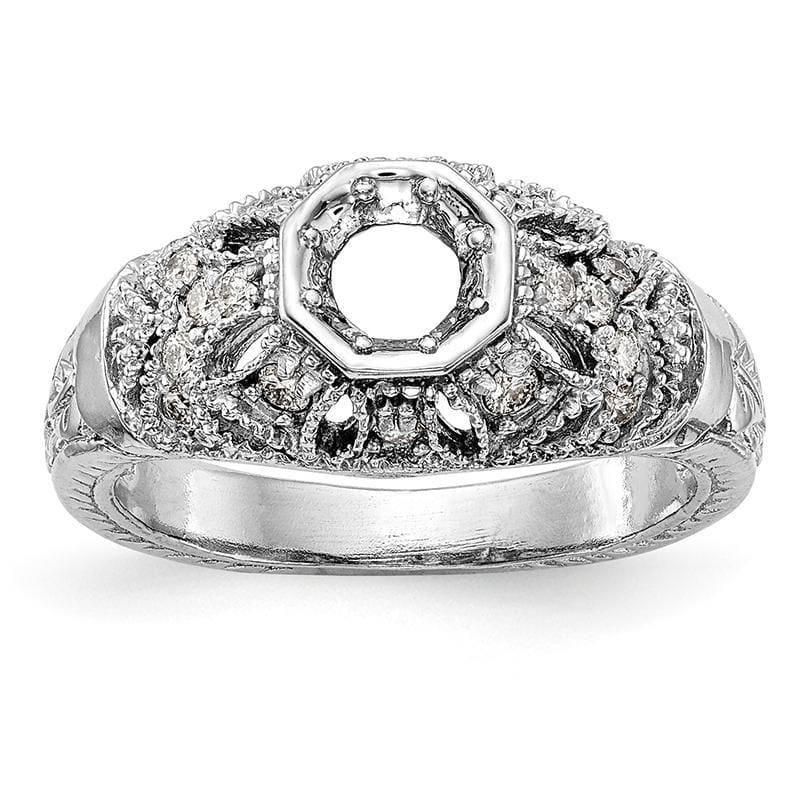 14K White Gold Diamond Semi-Mount Engagement Ring - Seattle Gold Grillz