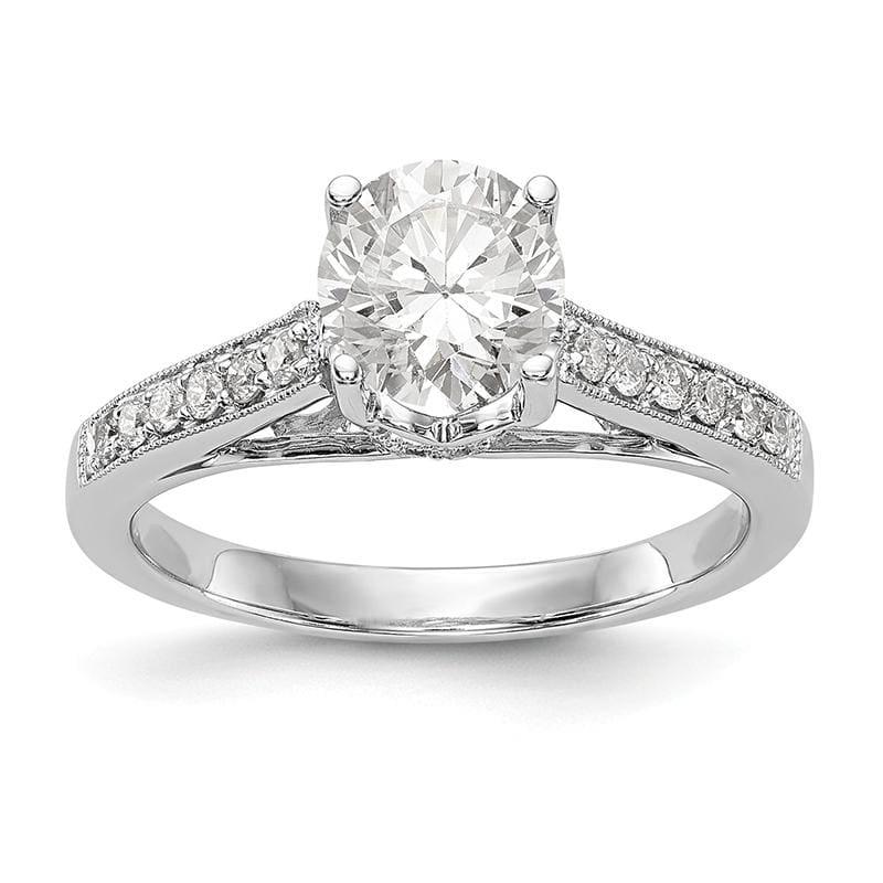 14K White Gold Diamond Semi-Mount Engagement Ring - Seattle Gold Grillz