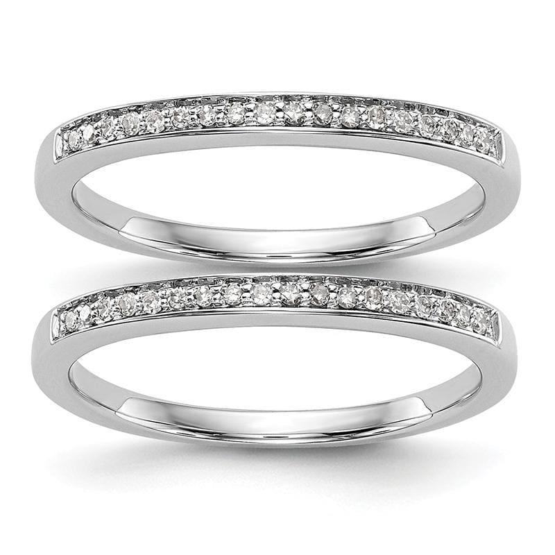 14k White Gold Diamond Set of 2 Wedding Band - Seattle Gold Grillz