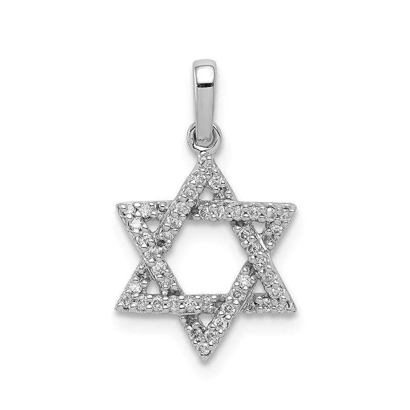 14k White Gold Diamond Star of David Pendant - Seattle Gold Grillz