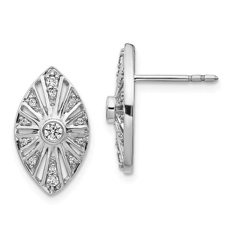 14k White Gold Diamond Vintage Earrings - Seattle Gold Grillz