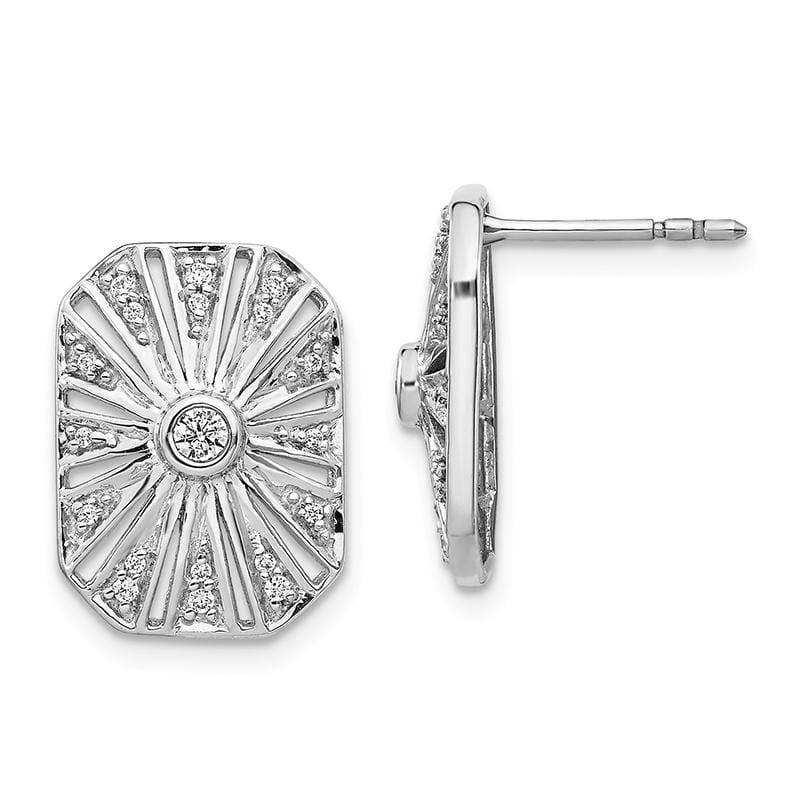 14k White Gold Diamond Vintage Earrings - Seattle Gold Grillz