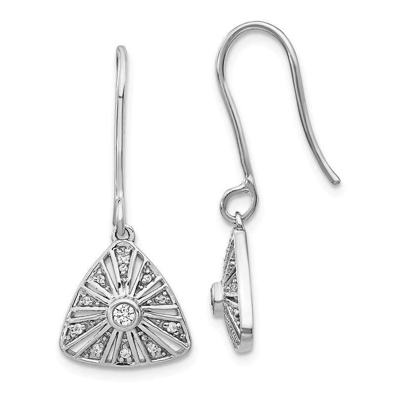 14k White Gold Diamond Vintage Leverback Earrings - Seattle Gold Grillz