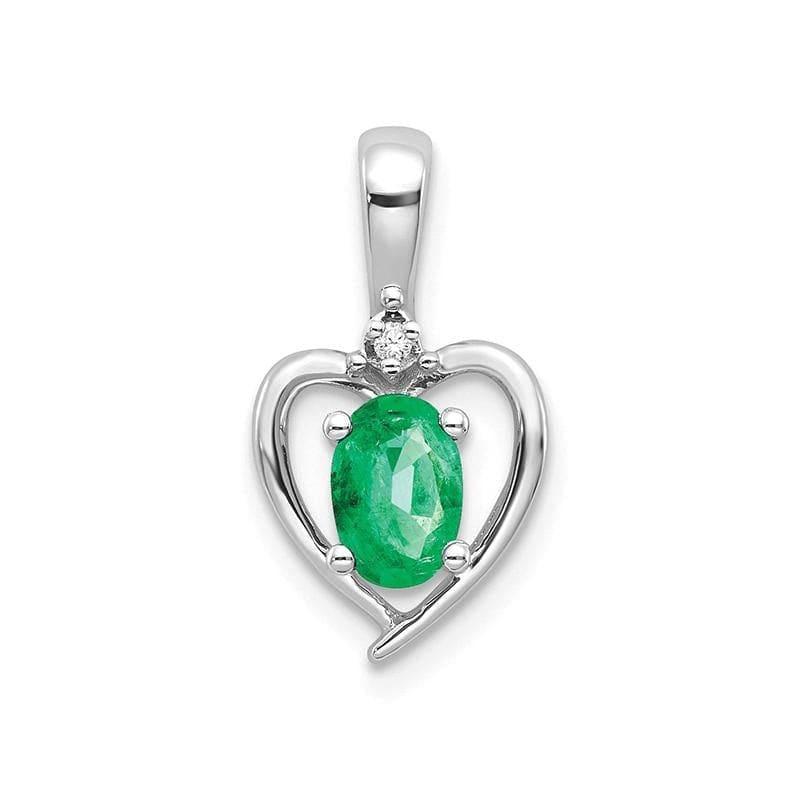 14k White Gold Emerald Diamond Pendant - Seattle Gold Grillz
