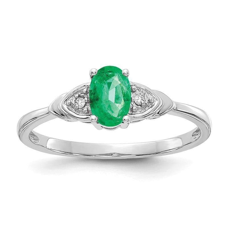 14k White Gold Emerald Diamond Ring - Seattle Gold Grillz