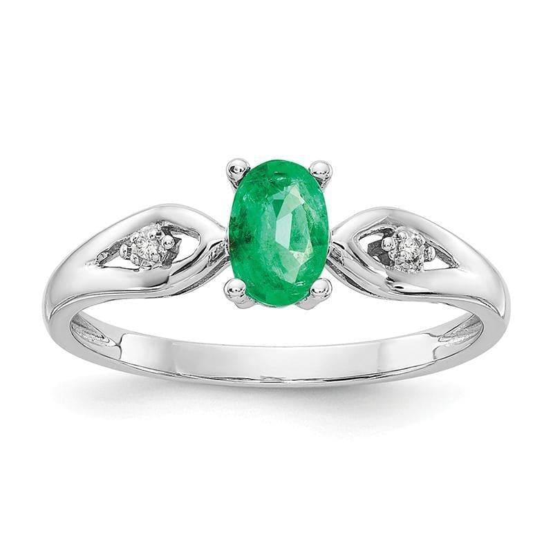 14k White Gold Emerald Diamond Ring - Seattle Gold Grillz