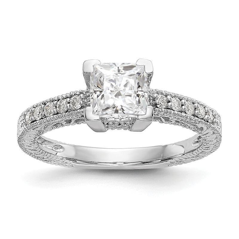 14K White Gold Engagement Ring Mounting - Seattle Gold Grillz