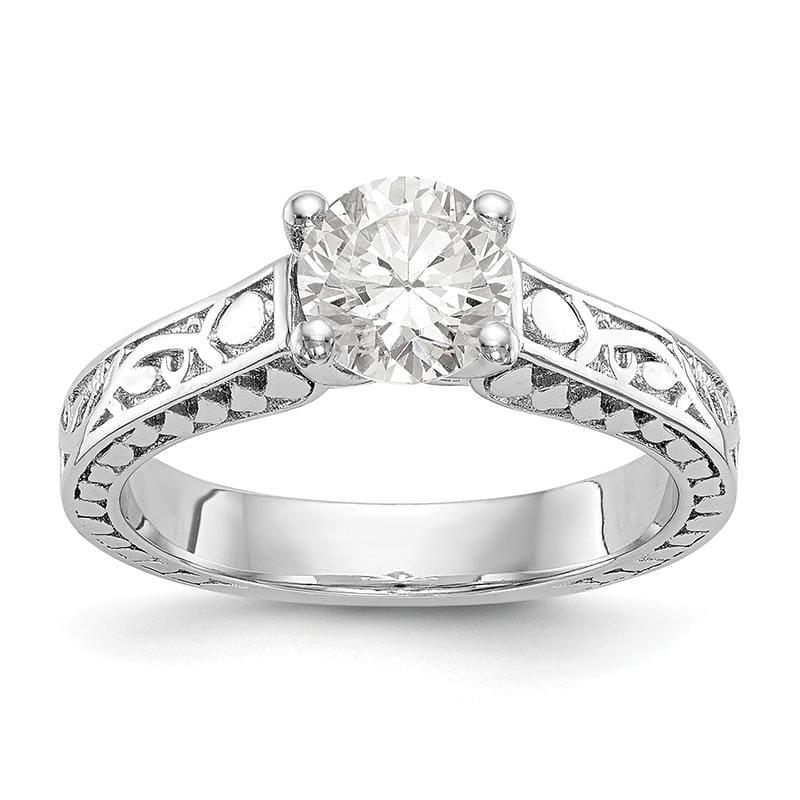 14k White Gold Engagement Ring Mounting - Seattle Gold Grillz