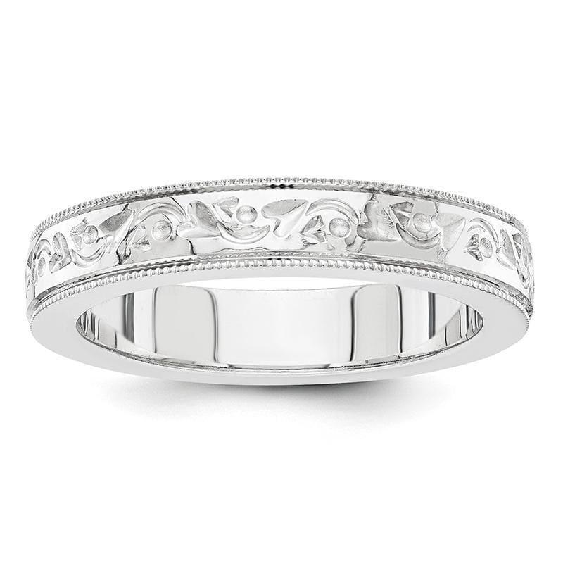 14k white gold fancy wedding band - Seattle Gold Grillz