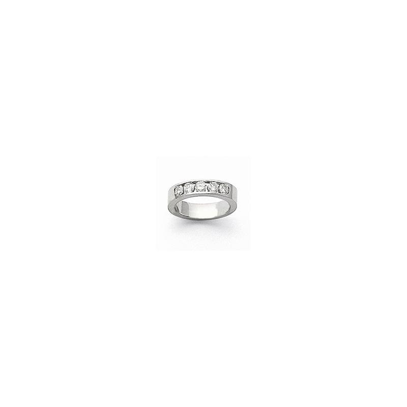 14k White Gold Flat Partial Closed 5-Stone Channel Band Mounting - Seattle Gold Grillz