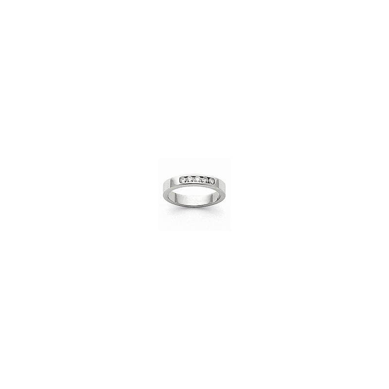 14k White Gold Flat Partial Closed 5-Stone Channel Band Mounting - Seattle Gold Grillz