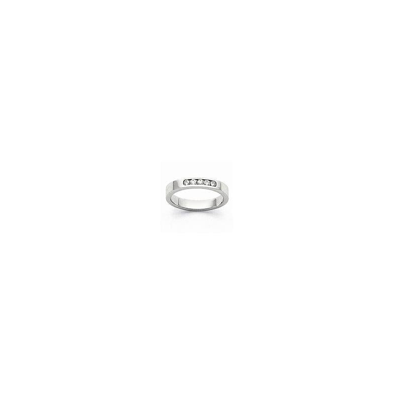 14k White Gold Flat Partial Closed 5-Stone Channel Band Mounting - Seattle Gold Grillz