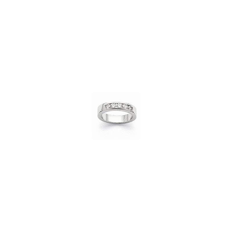 14k White Gold Flat Partial Closed 5-Stone Channel Band Mounting - Seattle Gold Grillz
